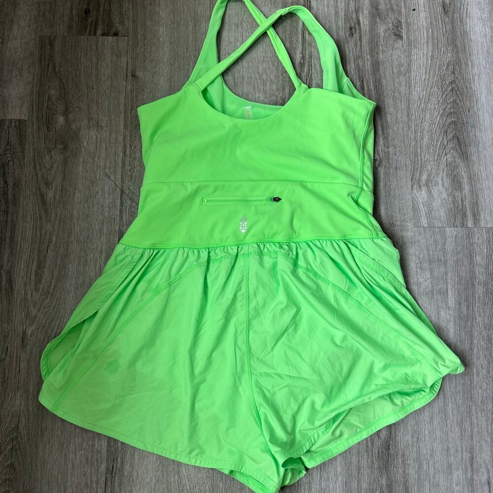 Free People Movement Hot Shot Romper Neon Green Athletic Running Size Large - Picture 6 of 8